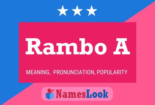 Rambo A Name Poster