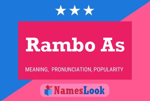 Rambo As Name Poster