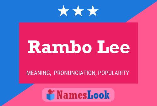 Rambo Lee Name Poster