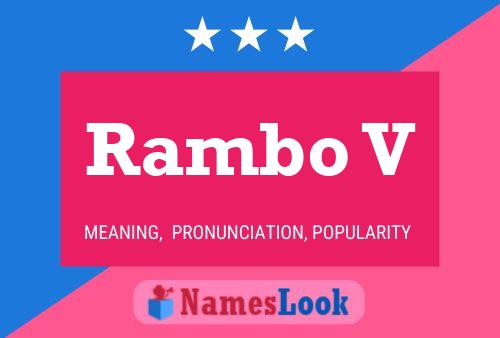 Rambo V Name Poster