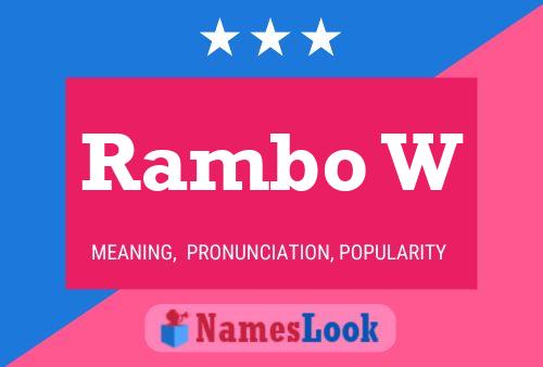 Rambo W Name Poster