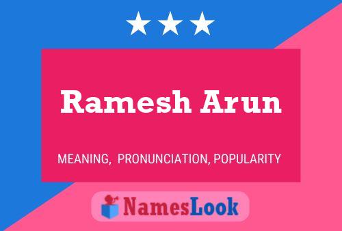 Ramesh Arun Name Poster