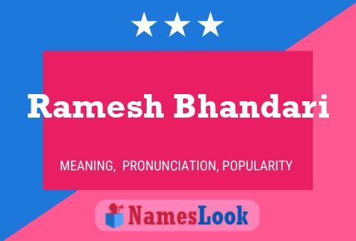 Ramesh Bhandari Name Poster