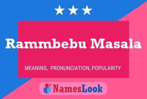 Rammbebu Masala Name Poster