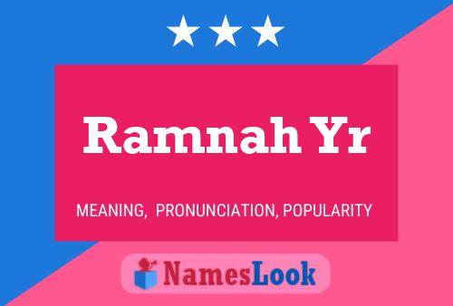 Ramnah Yr Name Poster