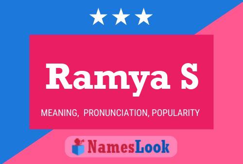 Ramya S Name Poster