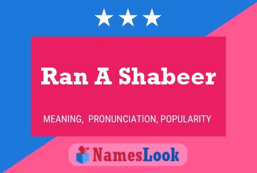 Ran A Shabeer Name Poster