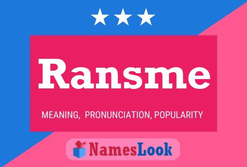 Ransme Name Poster