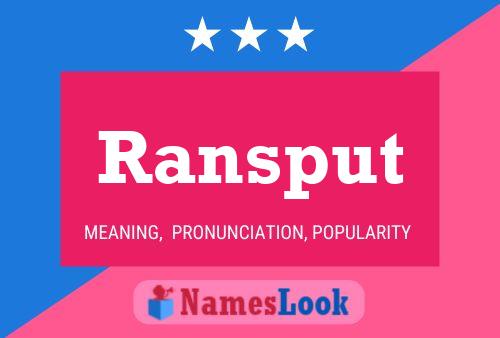 Ransput Name Poster