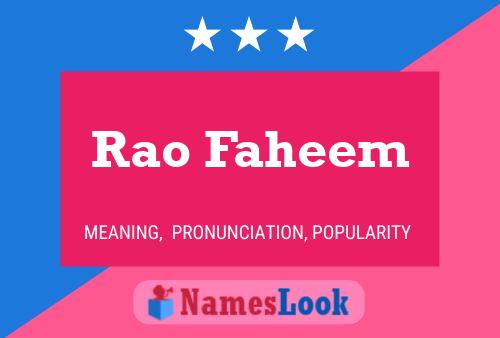 Rao Faheem Name Poster