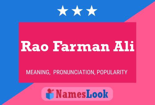 Rao Farman Ali Name Poster