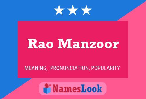 Rao Manzoor Name Poster