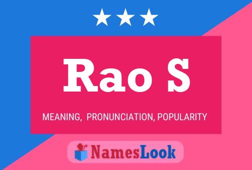 Rao S Name Poster