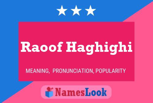 Raoof Haghighi Name Poster