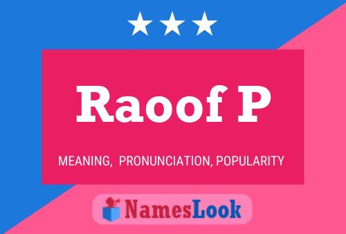 Raoof P Name Poster