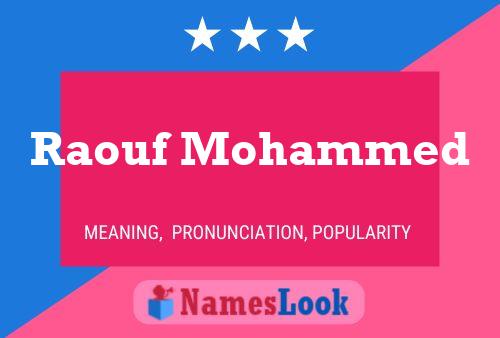 Raouf Mohammed Name Poster