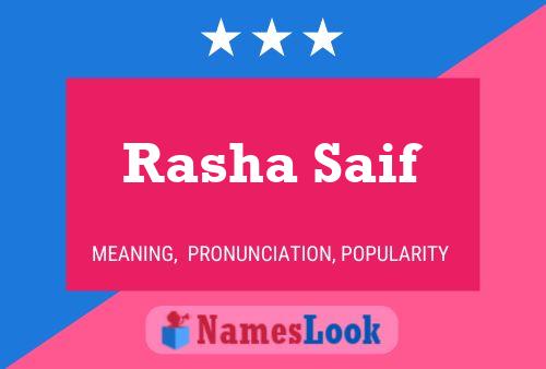 Rasha Saif Name Poster