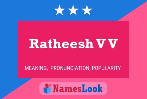 Ratheesh V V Name Poster