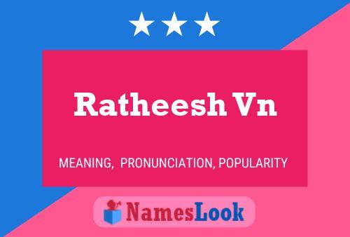 Ratheesh Vn Name Poster