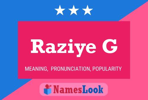 Raziye G Name Poster