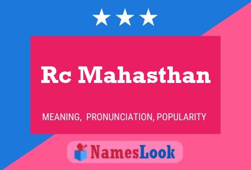 Rc Mahasthan Name Poster