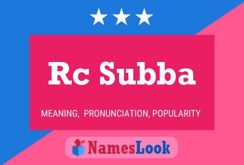 Rc Subba Name Poster