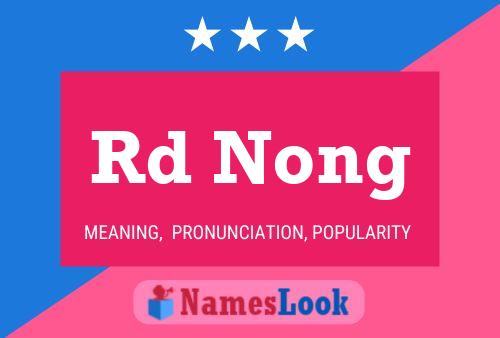 Rd Nong Name Poster