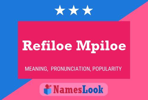 Refiloe Mpiloe Name Poster