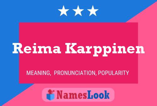 Reima Karppinen Name Poster