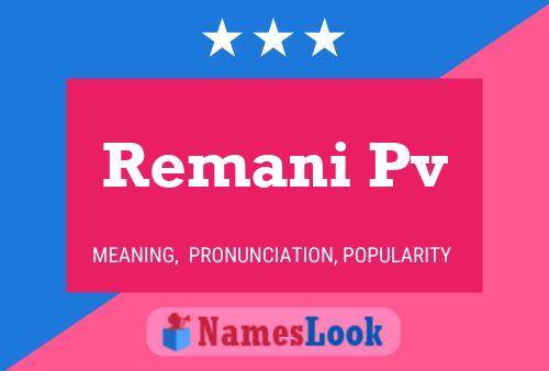 Remani Pv Name Poster