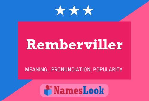 Remberviller Name Poster