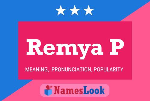 Remya P Name Poster