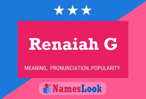 Renaiah G Name Poster