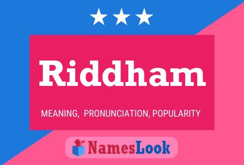 Riddham Name Poster