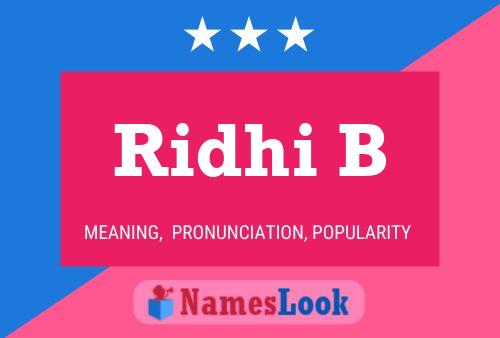 Ridhi B Name Poster