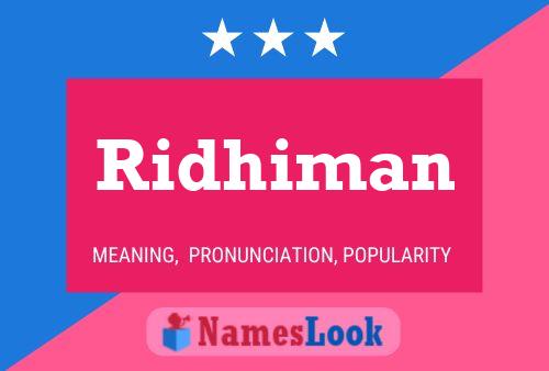 Ridhiman Name Poster