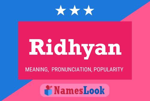 Ridhyan Name Poster