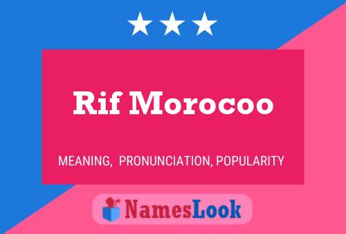 Rif Morocoo Name Poster