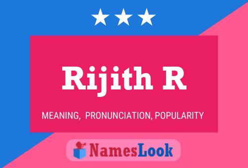 Rijith R Name Poster