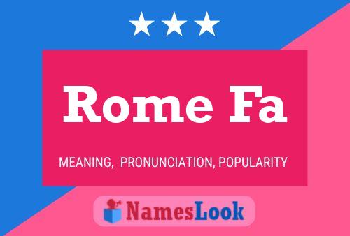 Rome Fa Name Poster