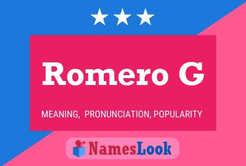 Romero G Name Poster