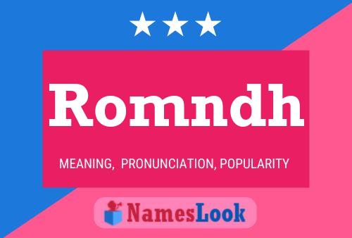 Romndh Name Poster