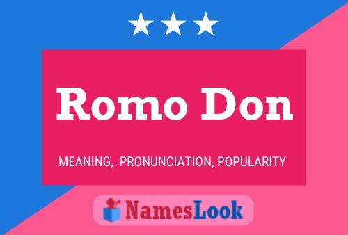 Romo Don Name Poster