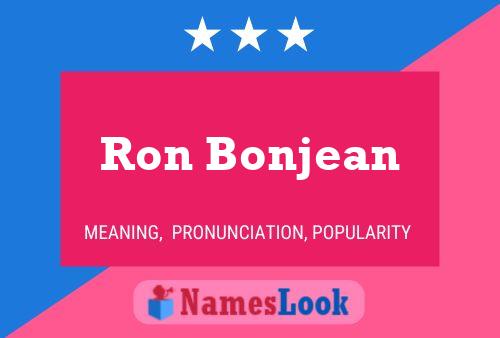 Ron Bonjean Name Poster