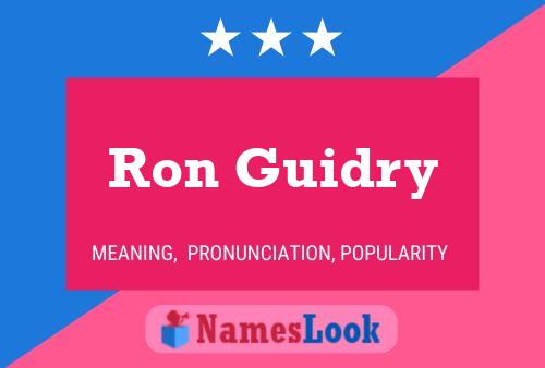 Ron Guidry Name Poster