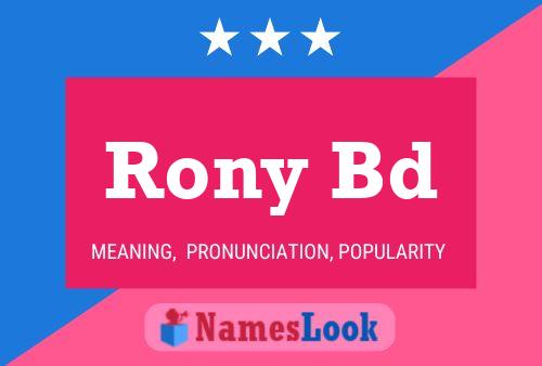 Rony Bd Name Poster