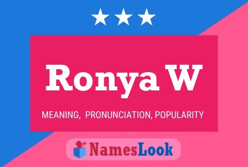 Ronya W Name Poster