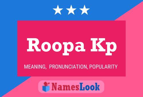 Roopa Kp Name Poster