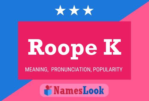 Roope K Name Poster