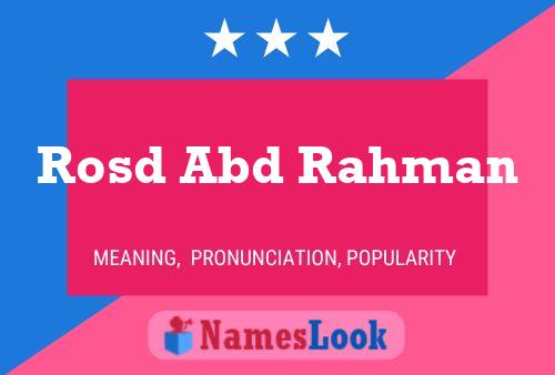 Rosd Abd Rahman Name Poster